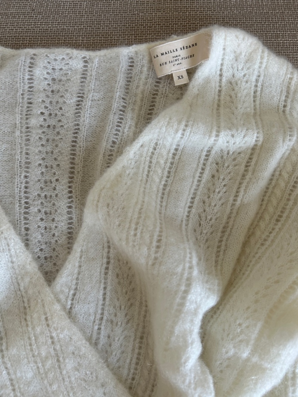 ⚡️Flash Sale⚡️Sezane Cristina Jumper Ecru Ivory White Sweater French Mohair XS - Picture 6 of 9
